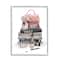 Stupell Industries Fashion Bookstack Purse Perfume Pink Glam Design Framed Wall Art